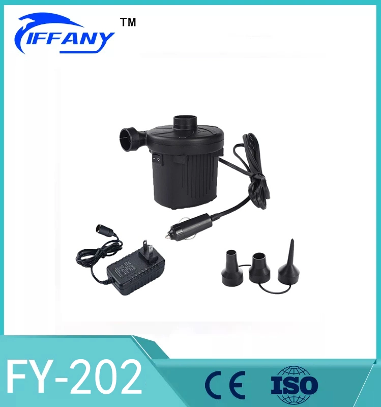 FC CE RoHS 2 -Way Home and Car Use Air Pump Electric for Air Mattress/Air Sofa/Air Swimming Ring