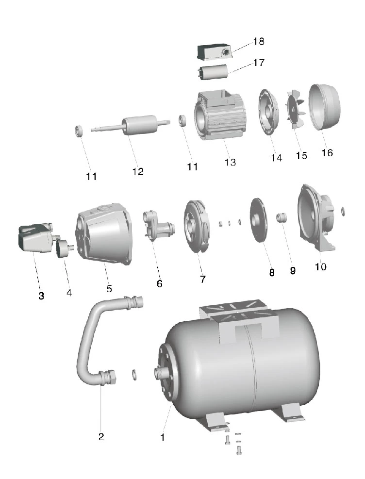 Pkj-601ia Pressure Booster Pump with 19L/24L Tank