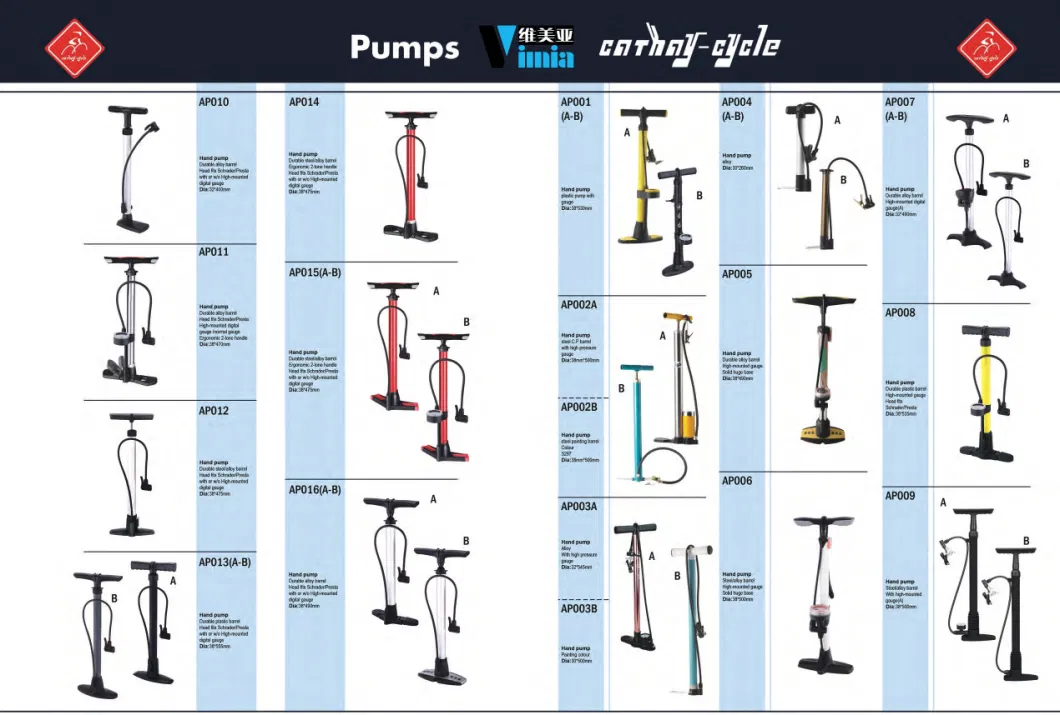 Aluminum Bike Air Hand Pump with Gauge Ap9568